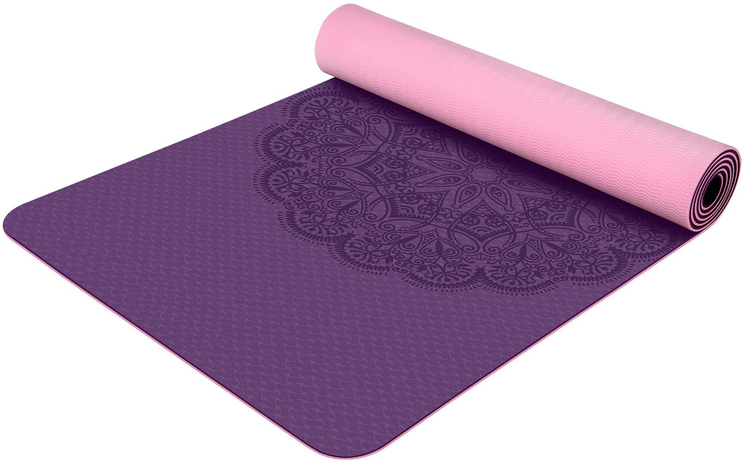 Tappetino yoga, tappetino fitness, schiuma antiscivolo 180x60x1cm | Rosa  Tappetino yoga